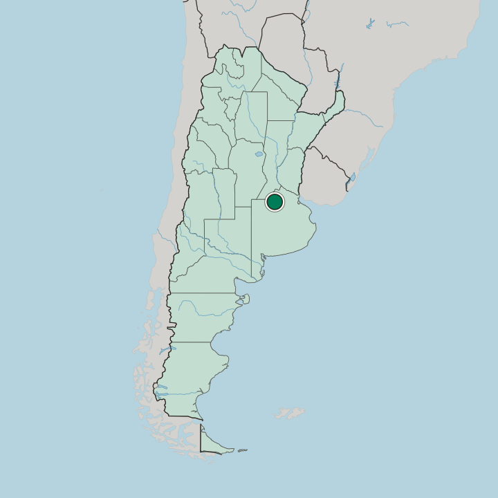 Map showing Junín — In Argentina