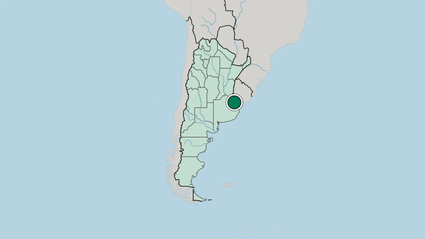 Map of La Plata in Argentina