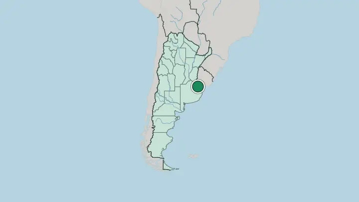 Map of La Plata in Argentina