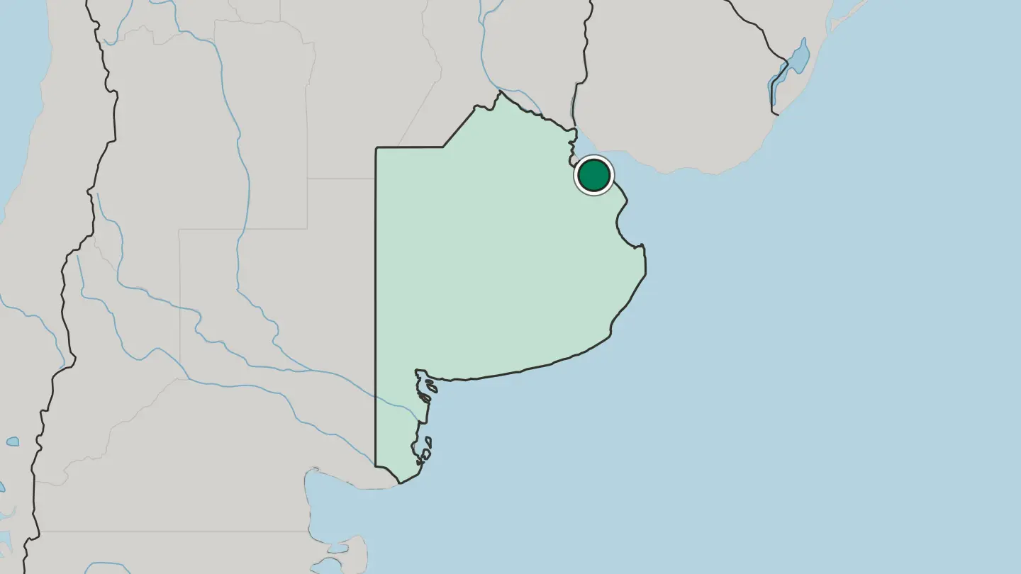 Map of La Plata in Argentina
