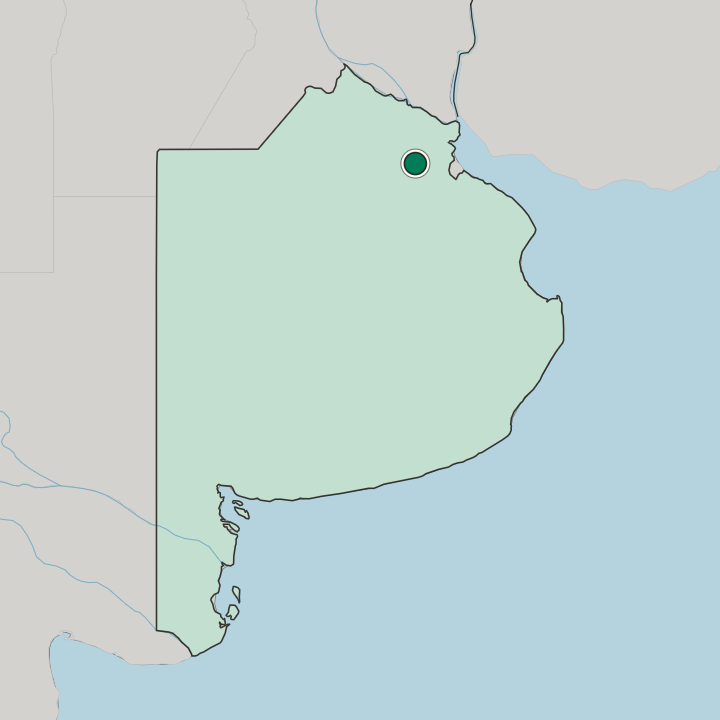 Map showing Luján — In Buenos Aires