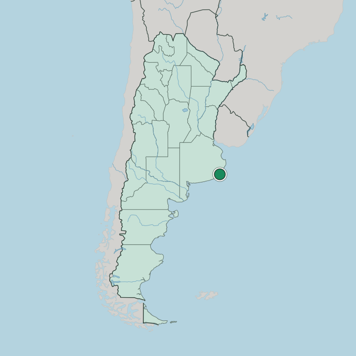 Map showing Mar del Plata — In Argentina