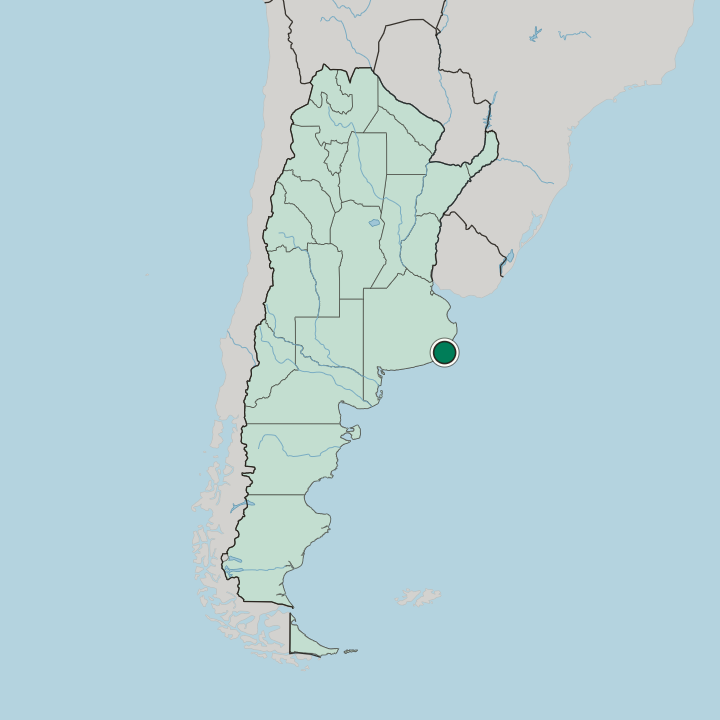 Map showing Mar del Plata — In Argentina