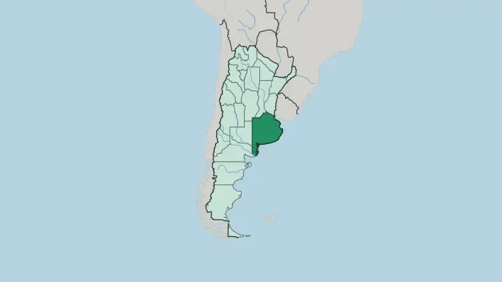 Map of Buenos Aires in Argentina