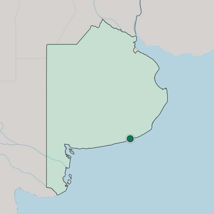 Map showing Necochea — In Buenos Aires