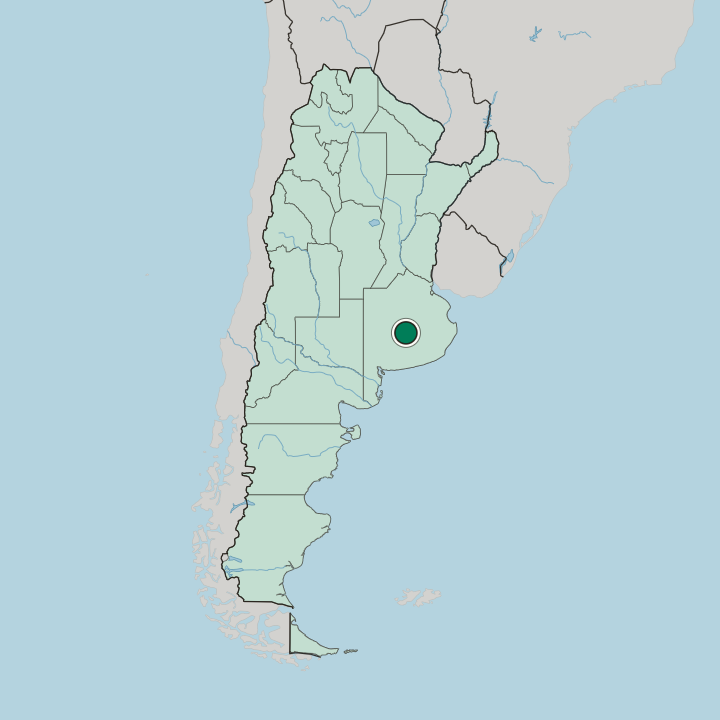 Map showing Olavarría — In Argentina