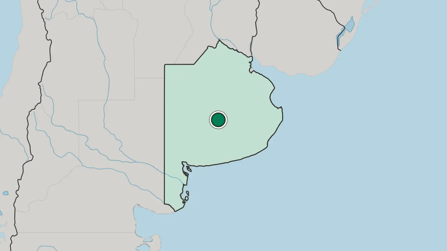 Map of Olavarría in Argentina