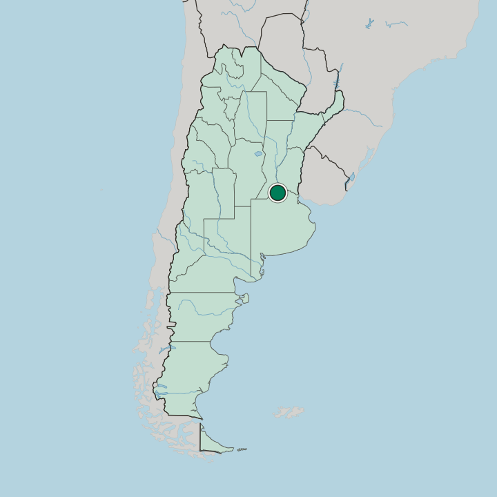 Map showing Pergamino — In Argentina
