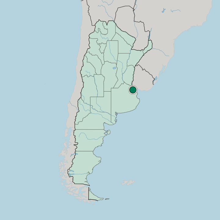 Map showing Quilmes — In Argentina