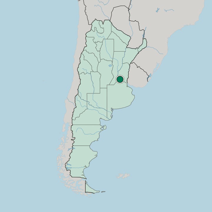 Map showing San Nicolás de los Arroyos — In Argentina