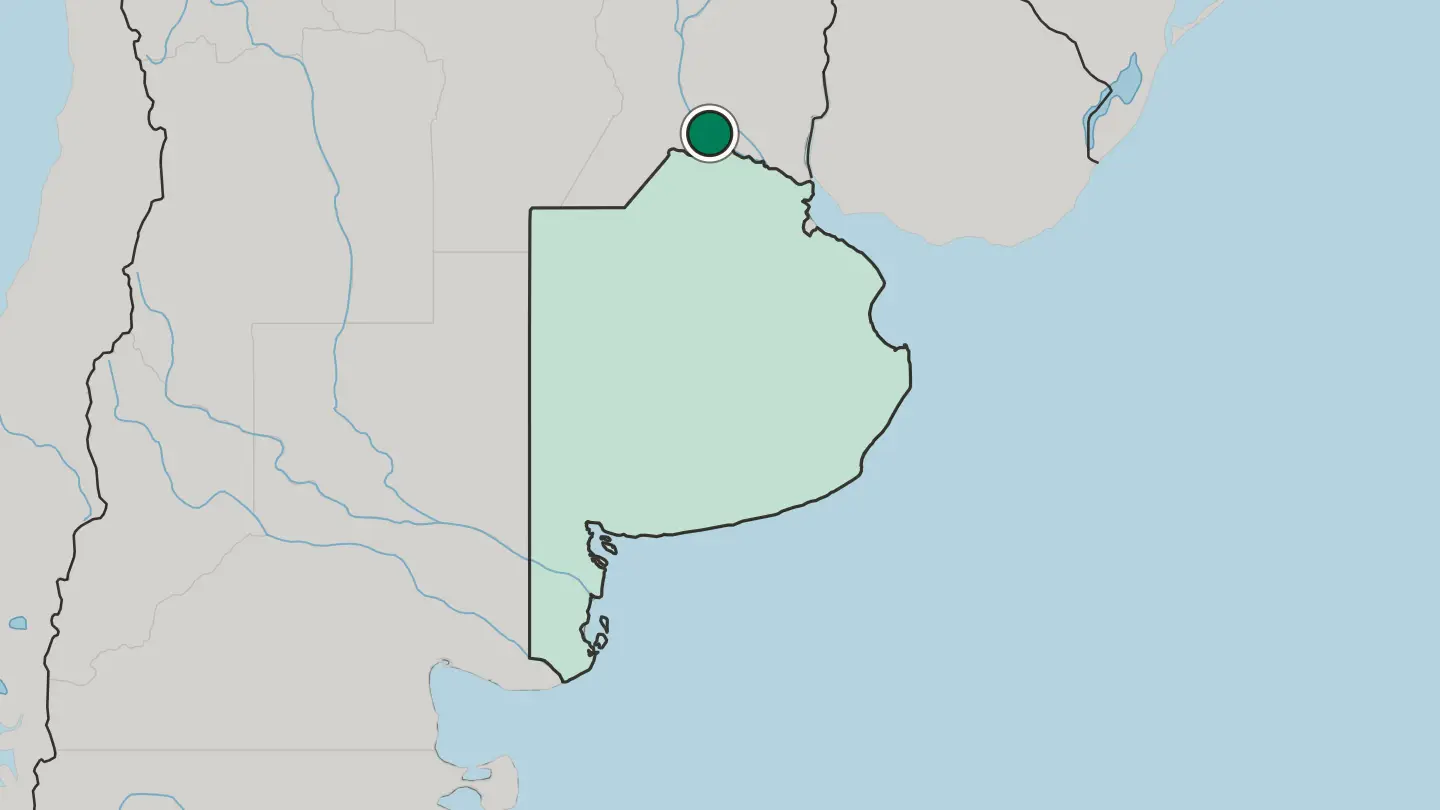 Map of San Nicolás de los Arroyos in Argentina