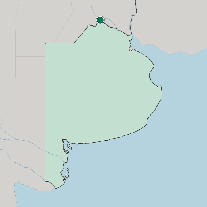Map showing San Nicolás de los Arroyos — In Buenos Aires