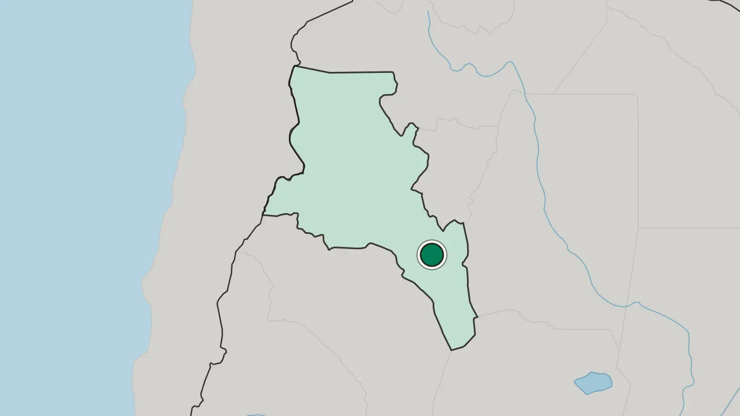 Map of Catamarca in Argentina