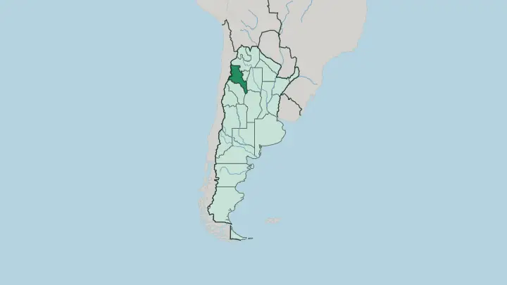 Map of Catamarca Province in Argentina