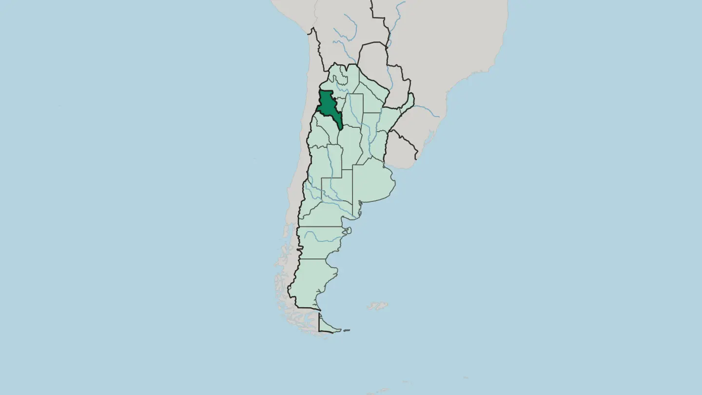 Map of Catamarca Province in Argentina