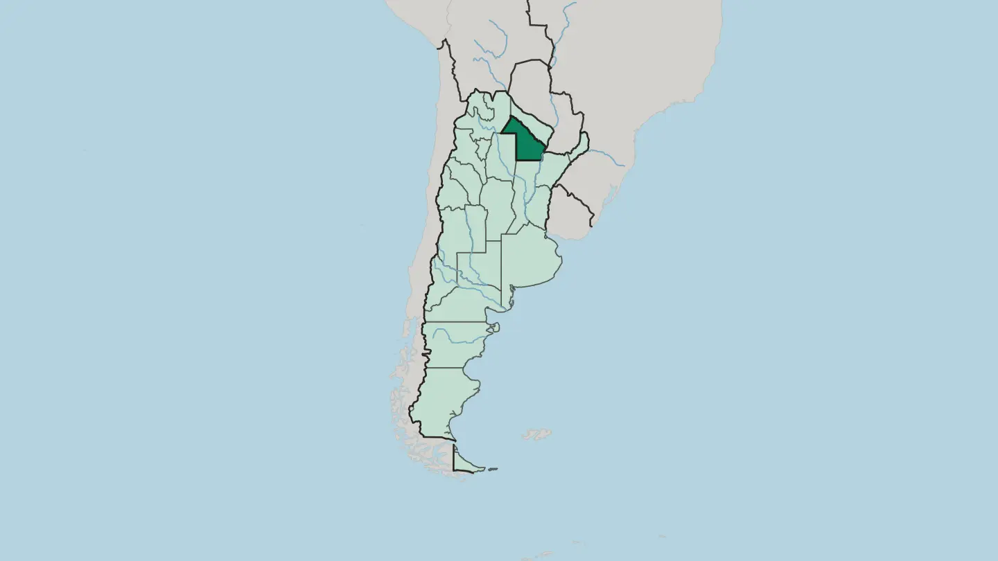 Map of Chaco Province in Argentina
