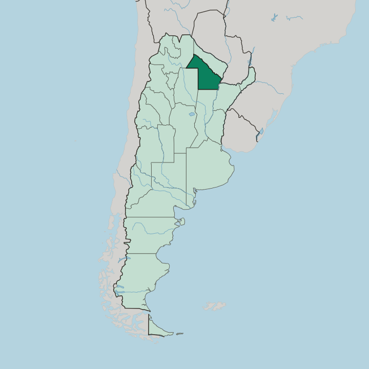 Map showing Chaco Province — In Argentina