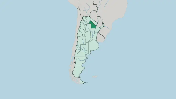 Map of Chaco Province in Argentina