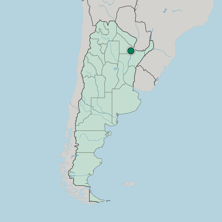 Map showing Resistencia — In Argentina