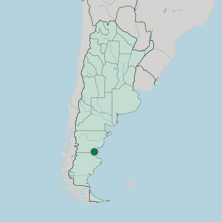 Map showing Comodoro Rivadavia — In Argentina