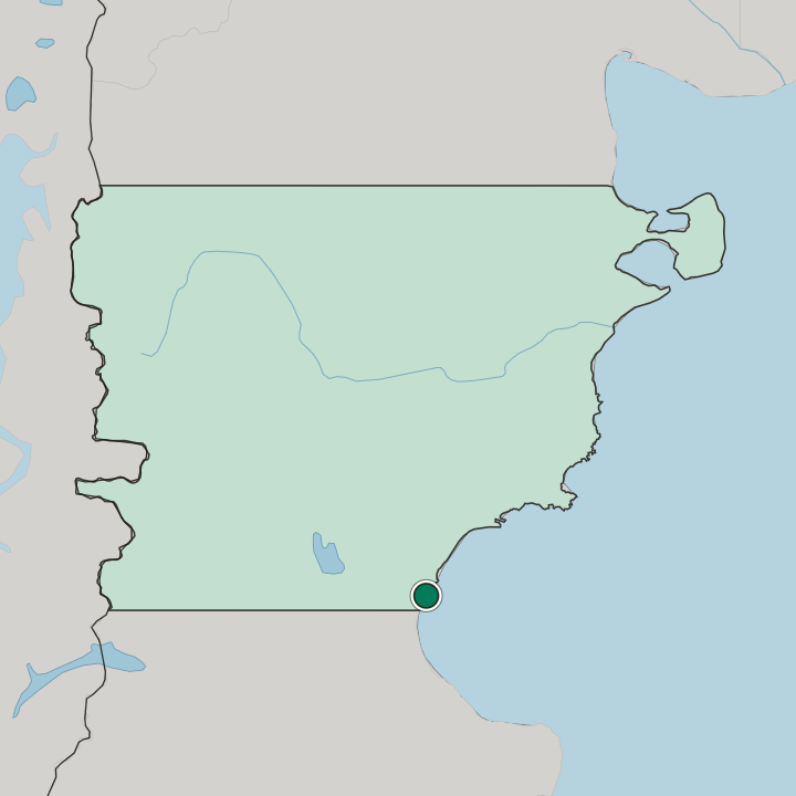 Map showing Comodoro Rivadavia — In Chubut Province