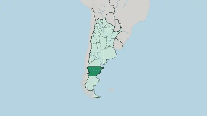 Map of Chubut Province in Argentina