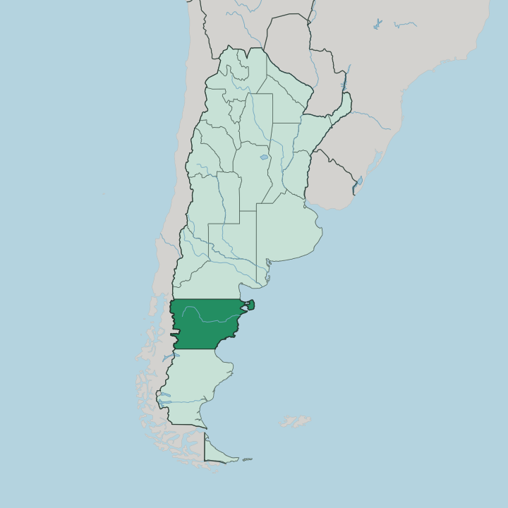 Map showing Chubut Province — In Argentina