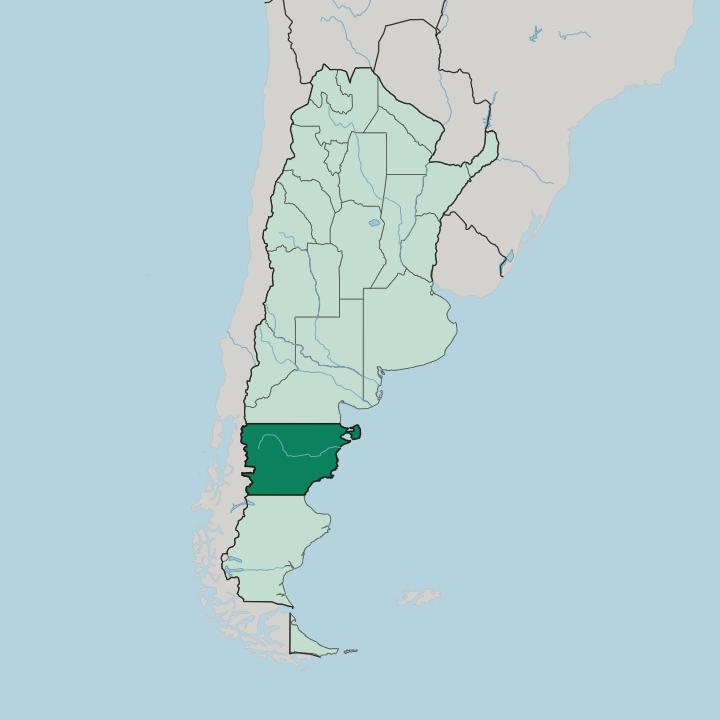 Map showing Chubut Province — In Argentina