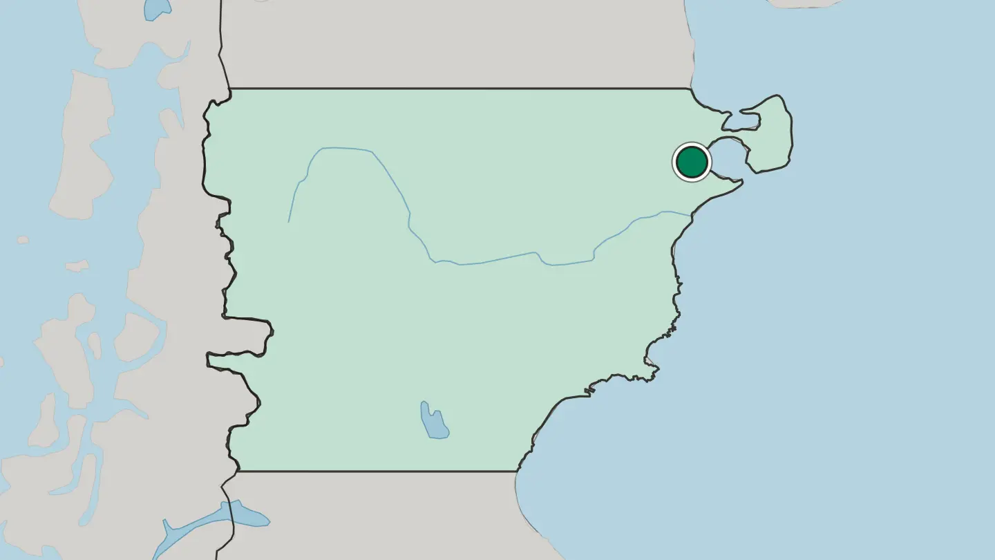 Map of Puerto Madryn in Argentina