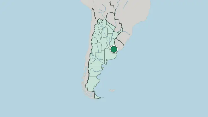 Map of Buenos Aires in Argentina
