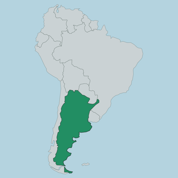 Map showing Argentina — In South America