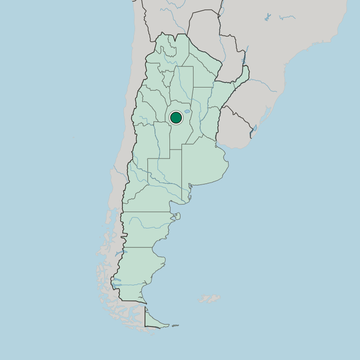 Map showing Córdoba — In Argentina