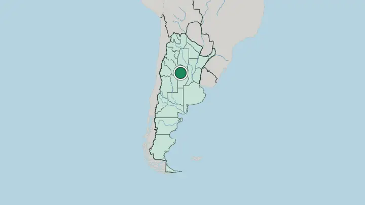 Map of Córdoba in Argentina