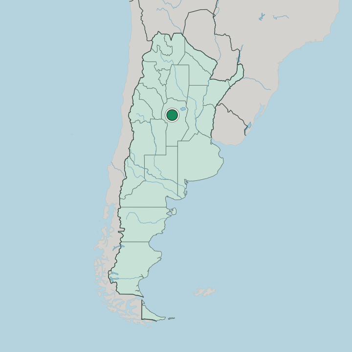 Map showing Córdoba — In Argentina