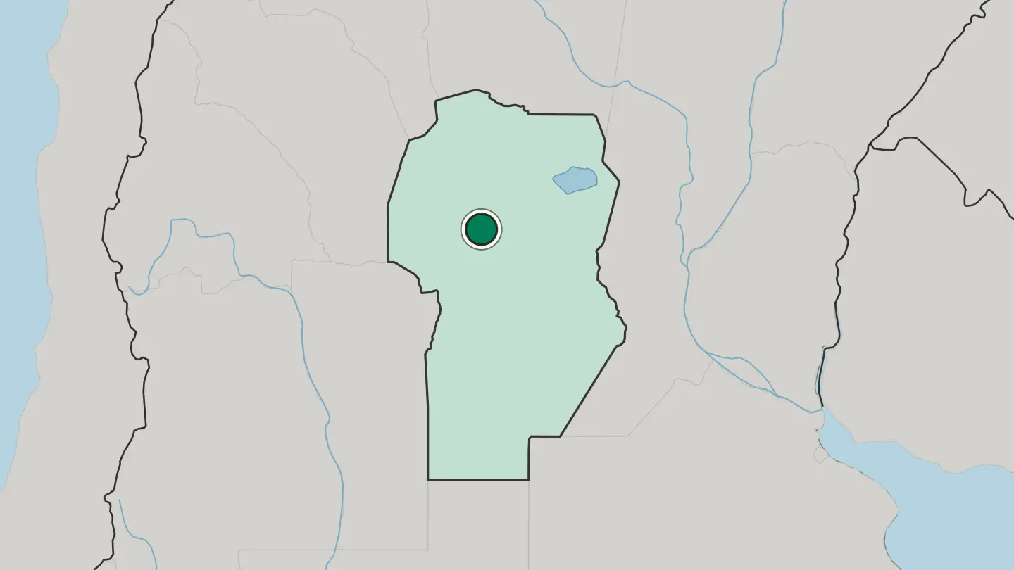 Map of Córdoba in Argentina