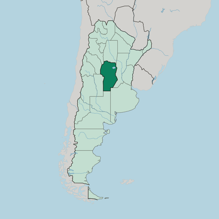 Map showing Córdoba Province — In Argentina