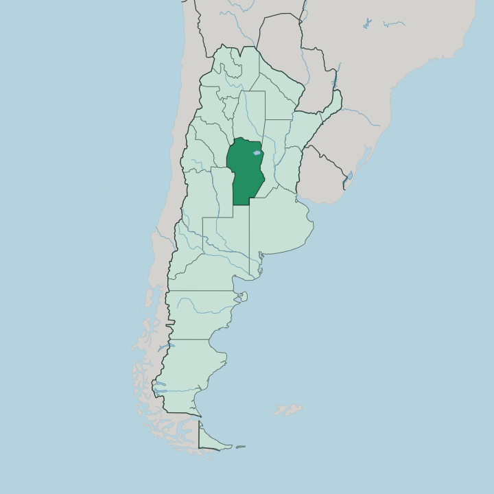 Map showing Córdoba Province — In Argentina