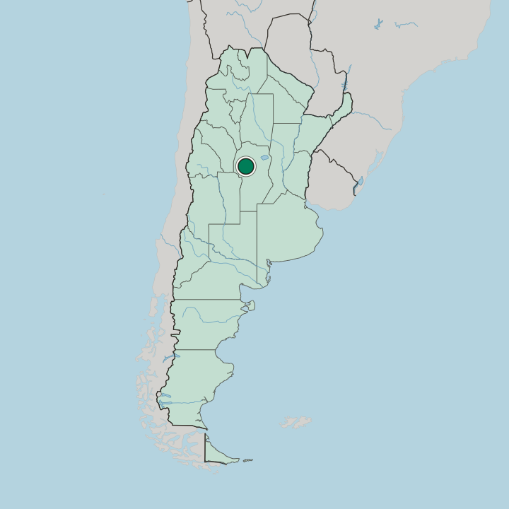 Map showing Villa Carlos Paz — In Argentina
