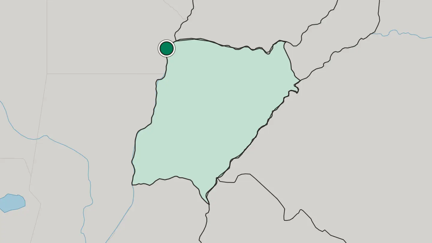 Map of Corrientes in Argentina