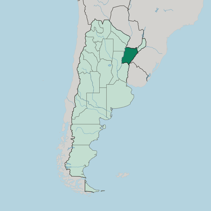 Map showing Corrientes Province — In Argentina