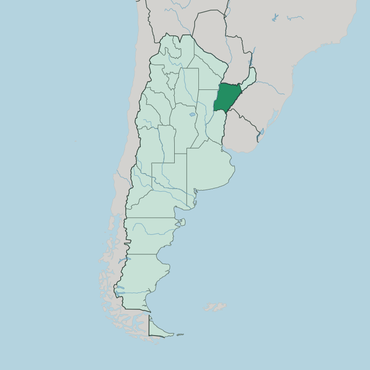 Map showing Corrientes Province — In Argentina