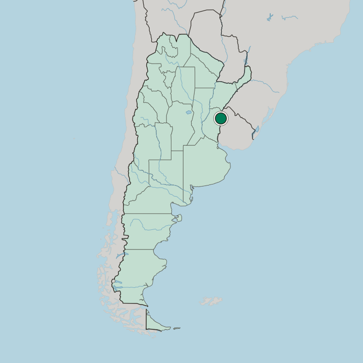 Map showing Concordia — In Argentina