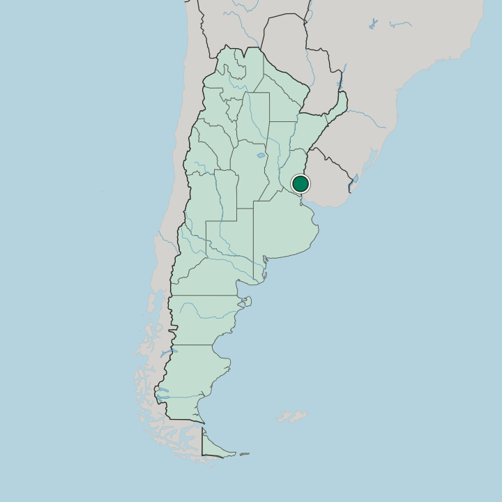 Map showing Gualeguaychú — In Argentina