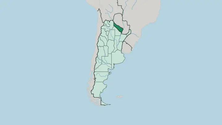 Map of Formosa Province in Argentina
