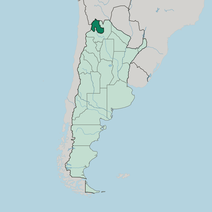 Map showing Jujuy Province — In Argentina