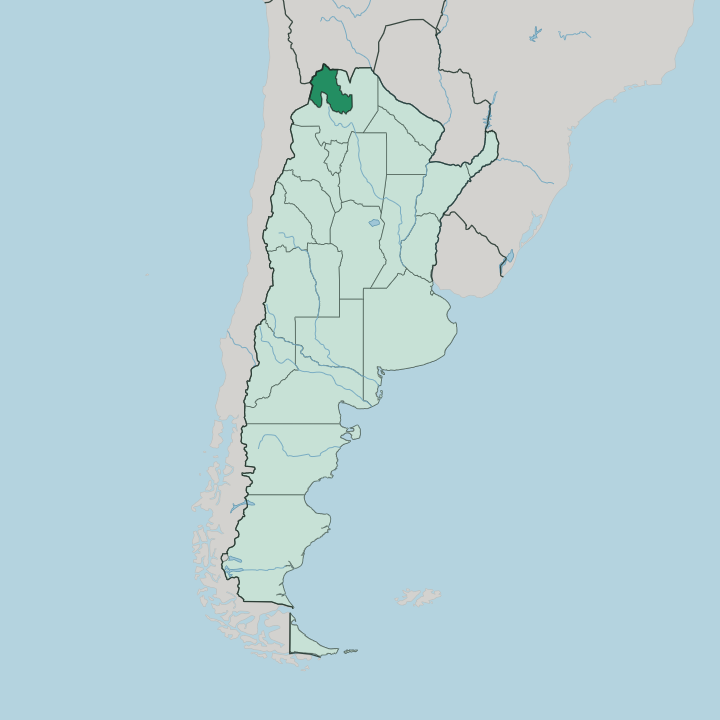 Map showing Jujuy Province — In Argentina