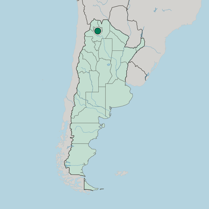 Map showing San Salvador de Jujuy — In Argentina