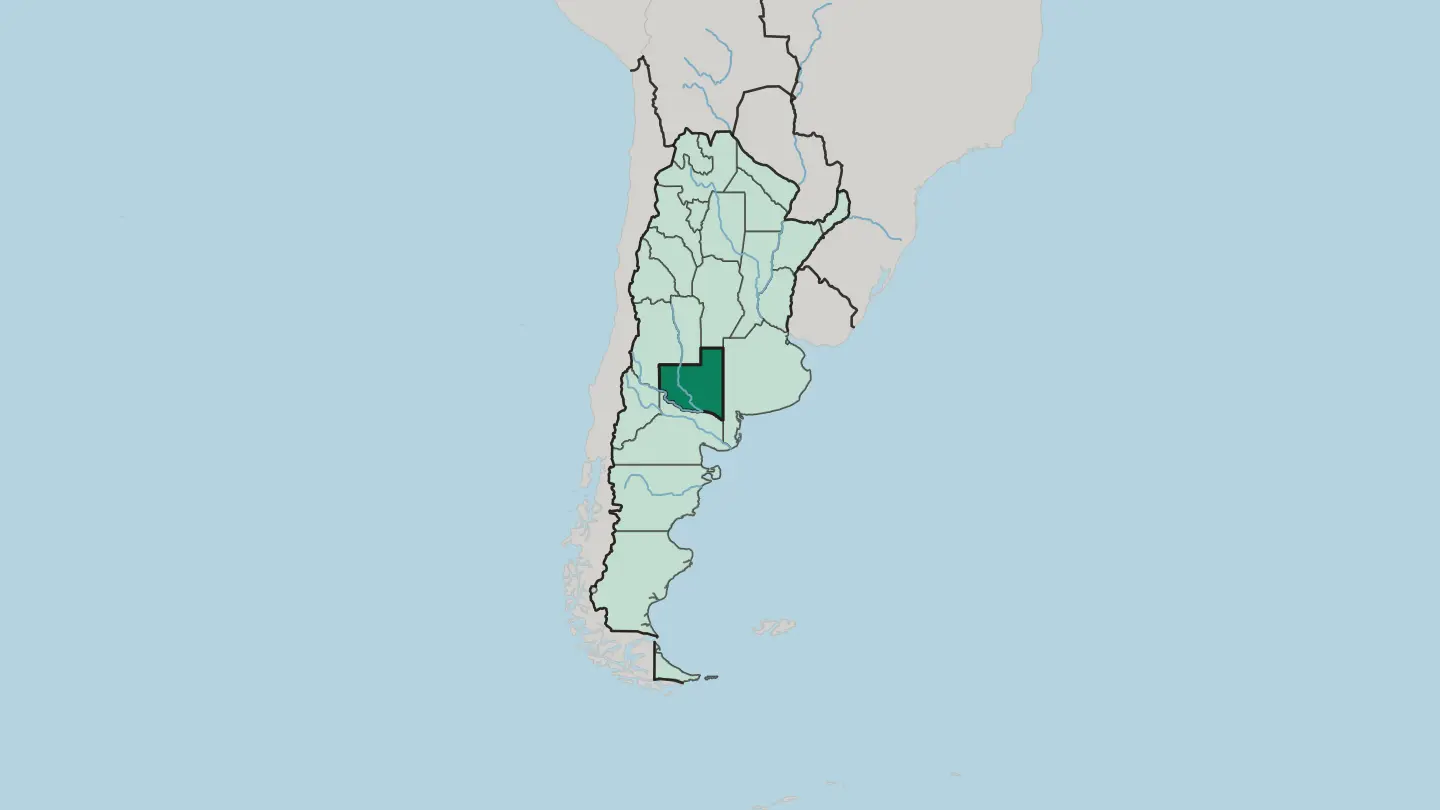 Map of La Pampa Province in Argentina