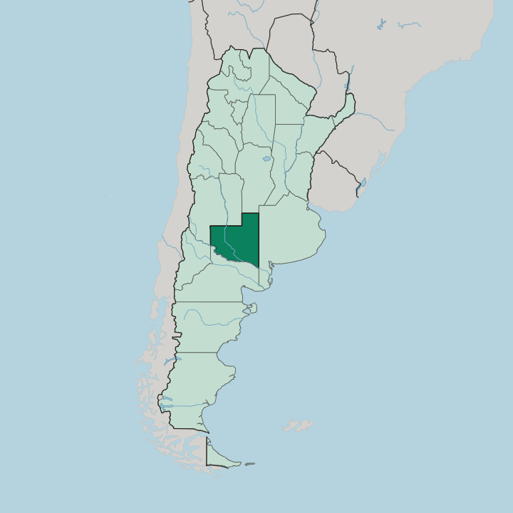 Map showing La Pampa Province — In Argentina