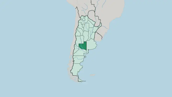 Map of La Pampa Province in Argentina